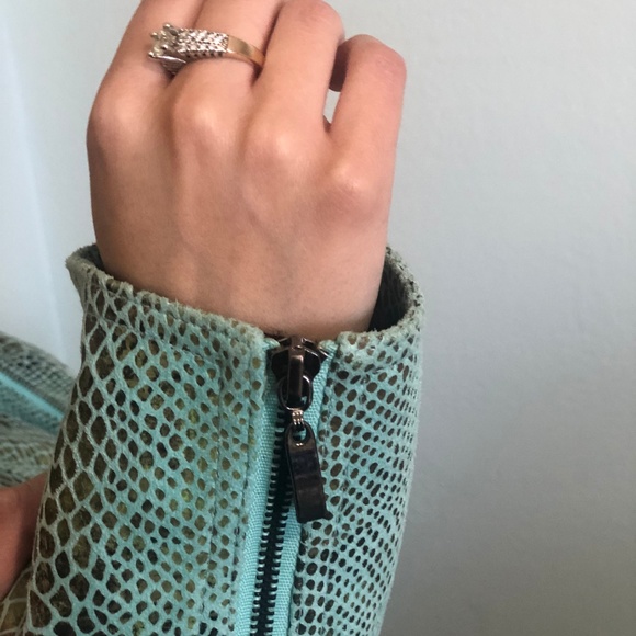 Dialogue Faux Leather Python Print Jacket - Picture 5 of 6